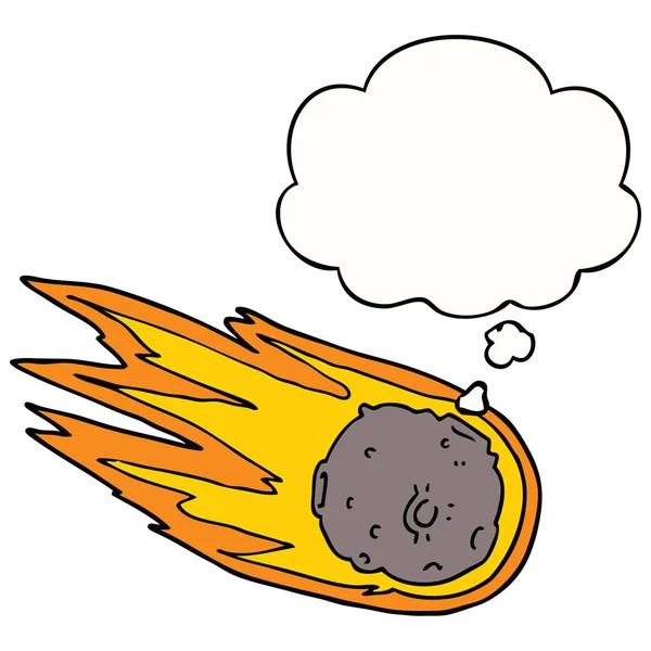 Cartoon Comet en gedachte Bubble — Stockvector