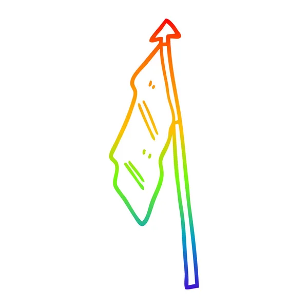 Regenboog gradiënt lijntekening cartoon witte vlag — Stockvector