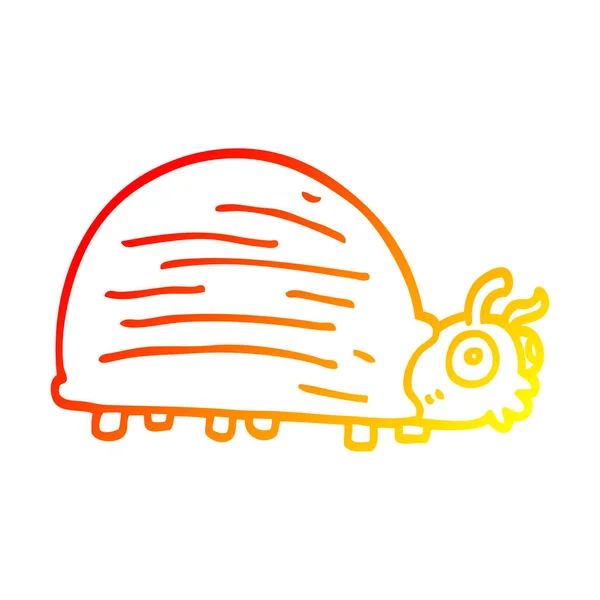 暖かいグラデーションライン描画漫画巨大なカブトムシ — ストックベクタ
