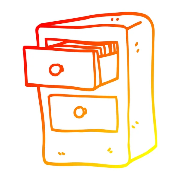 Linea gradiente caldo disegno fumetti cassetti di file — Vettoriale Stock