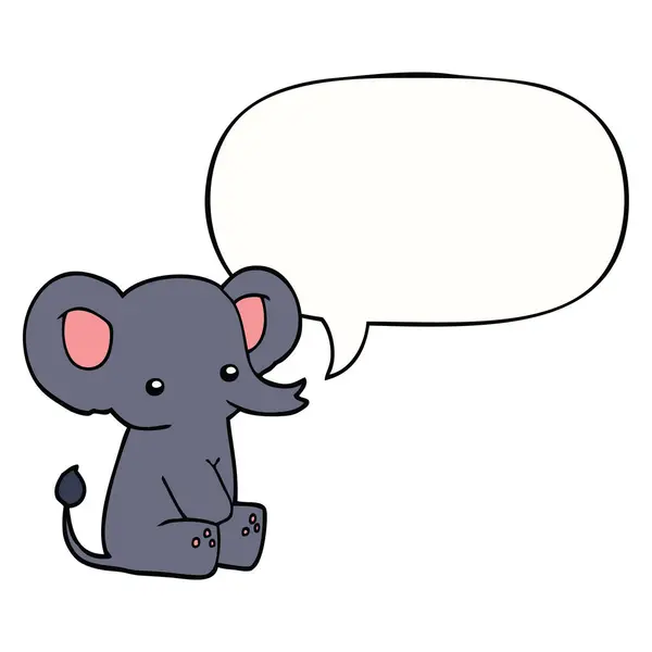 Cartoon elephant and speech bubble — Stock Vector