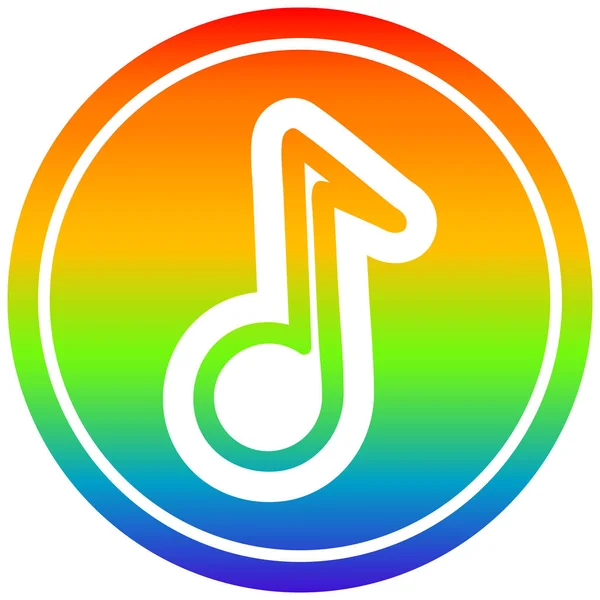 Музична нота кругла в веселковому спектрі — стоковий вектор