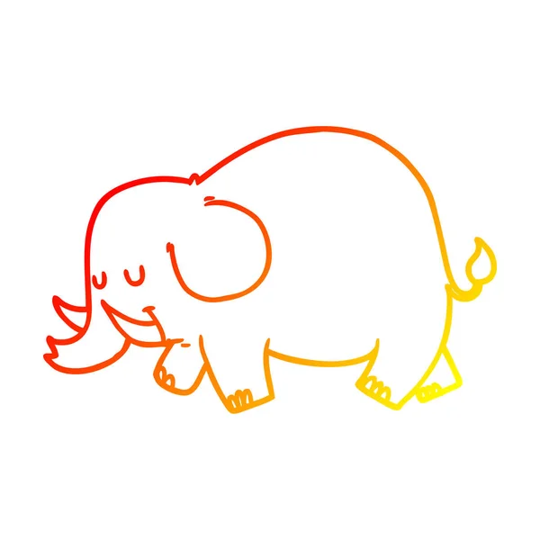 Ζεστή γραμμή διαβάθμισης σχέδιο ελέφαντα καρτούν — Διανυσματικό Αρχείο