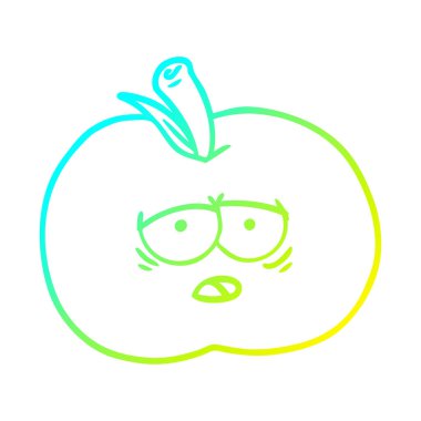 soğuk degrade çizgi çizim karikatür elma