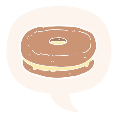 retro tarzıkarikatür bisküvi ve konuşma balonu