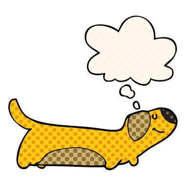 çizgi film köpek ve çizgi roman tarzında düşünce balonu