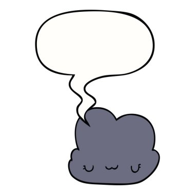 sevimli karikatür bulut ve konuşma balonu