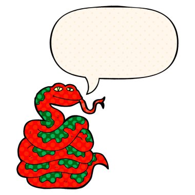 çizgi film yılanı ve çizgi roman tarzında konuşma balonu