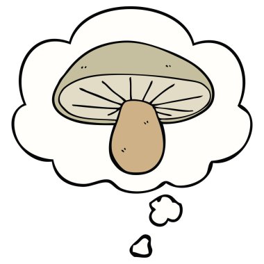 karikatür mantar ve düşünce balonu