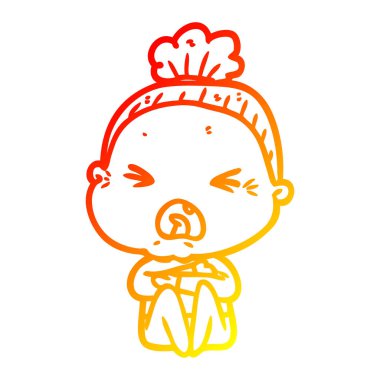 degrade çizgi çizgi karikatür kadın kızgın sıcak çizim