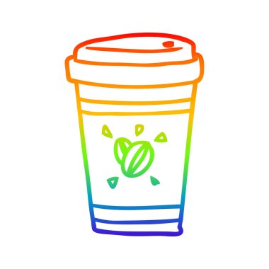 gökkuşağı gradyan çizgi paket kahve fincan çizim