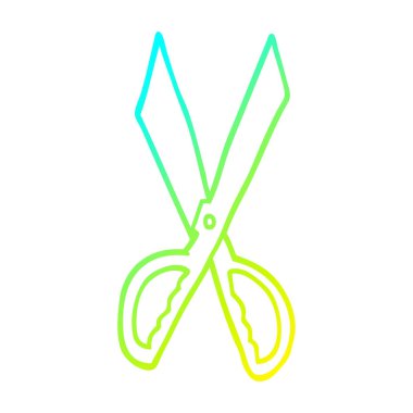 soğuk degrade çizgi çizim karikatür dikiş makası