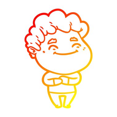 sıcak degrade çizgi çizim karikatür dostu adam