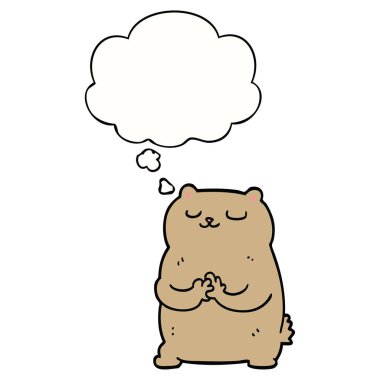 karikatür ayı ve düşünce balonu