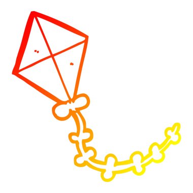 sıcak degrade çizgi çizim karikatür uçurtma