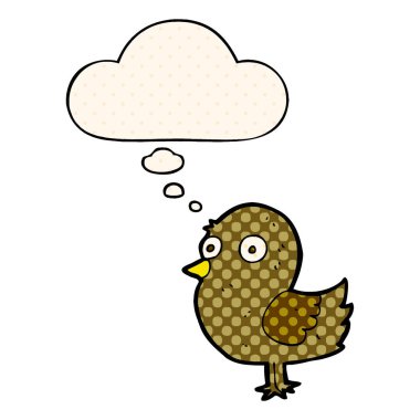 çizgi film kuş ve çizgi roman tarzında düşünce balonu
