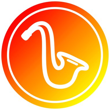 sıcak degrade spektrumda müzik aleti saksafon dairesel