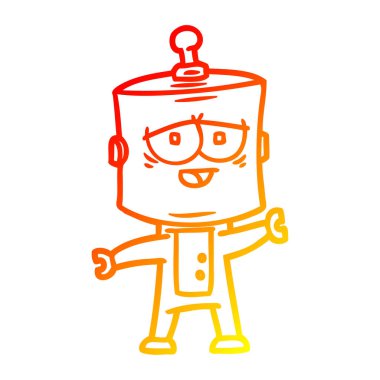 sıcak degrade çizgi çizim karikatür robot