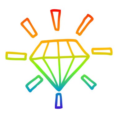 gökkuşağı gradyan çizgi çizim karikatür dövme elmas