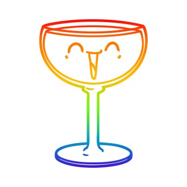 gökkuşağı degrade çizgi çizim karikatür şarap cam