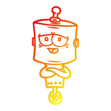 sıcak degrade çizgi çizim karikatür robot