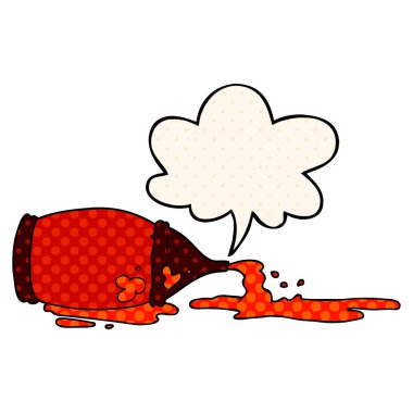 çizgi film ketçap şişe ve konuşma balonu çizgi roman s dökülen