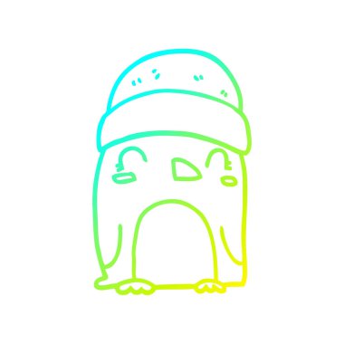 soğuk degrade çizgi sevimli karikatür penguen çizim