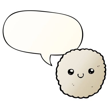 karikatür bisküvi ve konuşma balonu pürüzsüz degrade tarzında