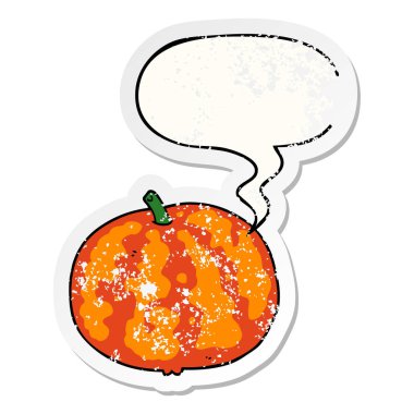 karikatür kavun ve konuşma balonu sıkıntılı etiket