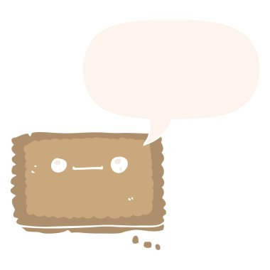 retro tarzıkarikatür bisküvi ve konuşma balonu