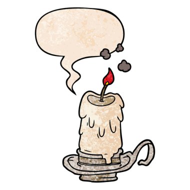 mumluk ve r konuşma balonu karikatür eski ürkütücü mum