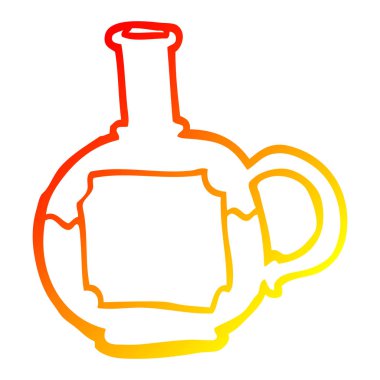 sıcak degrade çizgi çizim karikatür gıda şişesi