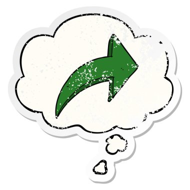 çizgi film işaret ok ve sıkıntılı yıpranmış s olarak kabarcık düşünce