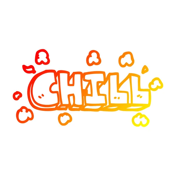 Warme Gradientenlinie Zeichnung Cartoon Chill Symbol — Stockvektor