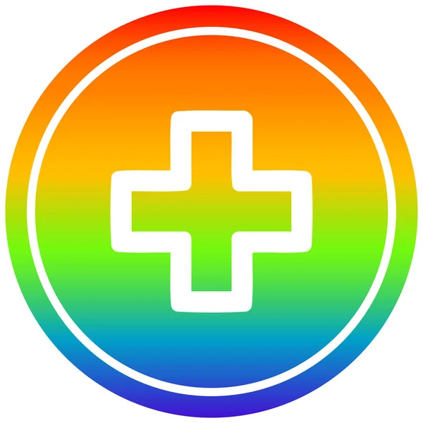 彩虹光谱中的附加符号圆形 — 图库矢量图片