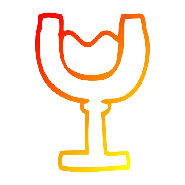 Gradient chaud ligne dessin dessin animé verre de vin — Image vectorielle