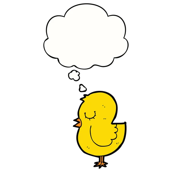 Karikatür kuş ve düşünce balonu — Stok Vektör