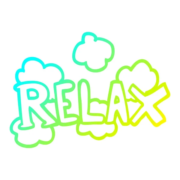 Froid dégradé ligne dessin dessin dessin animé relax symbole — Image vectorielle