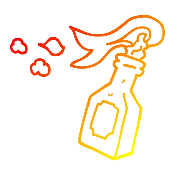 Gradient chaud ligne dessin dessin animé cocktail molotov — Image vectorielle