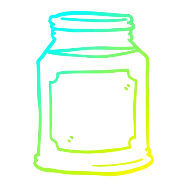 Linha gradiente frio desenho vela dos desenhos animados no frasco — Vetor de Stock