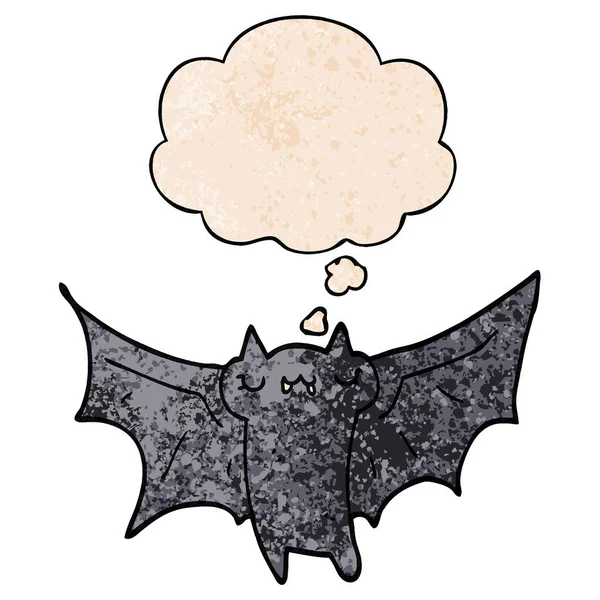 可爱的卡通万圣节蝙蝠和思想泡沫在的纹理 — 图库矢量图片