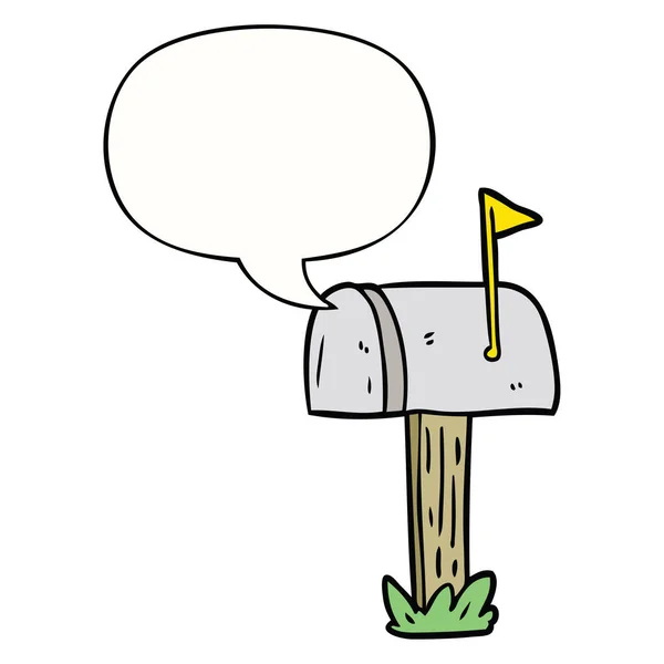 Cartoon mailbox en tekstballon — Stockvector