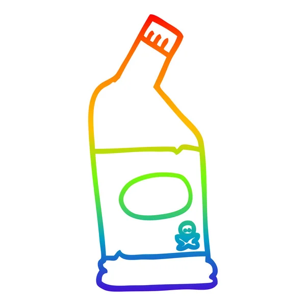 Rainbow gradient line drawing cartoon bleach cleaner — Stock Vector