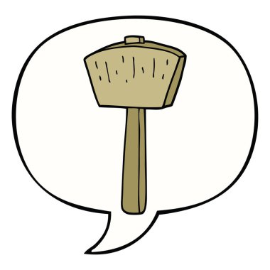 karikatür tokmak ve konuşma balonu