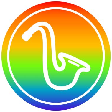 gökkuşağı spektrumunda müzik aleti saksafon dairesel