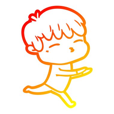 sıcak degrade çizgi çizim karikatür meraklı çocuk