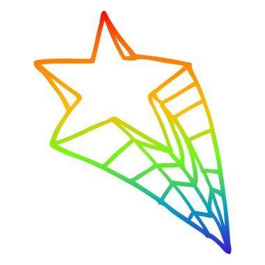 gökkuşağı gradyan çizgi çizim karikatür çekim yıldız