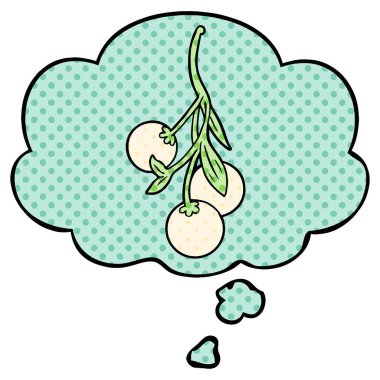 çizgi film ökseotu ve çizgi roman tarzında düşünce balonu