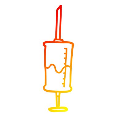 sıcak degrade çizgi çizim karikatür aşı enjeksiyon