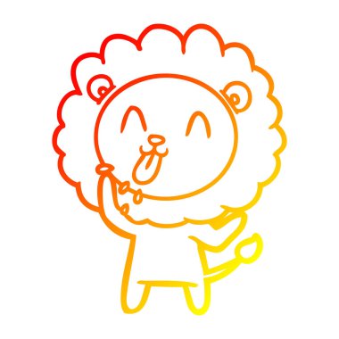 sıcak degrade çizgi çizim mutlu karikatür aslan